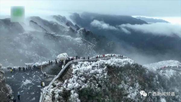 南宁大明山出现大面积雾凇景观 出行前需先预约购票（广西大明山雾凇图片）