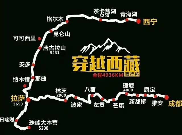 30幅珍稀地图：川西、西藏、新疆、青海、甘南，走遍世界级景点（西藏主要景点图片）